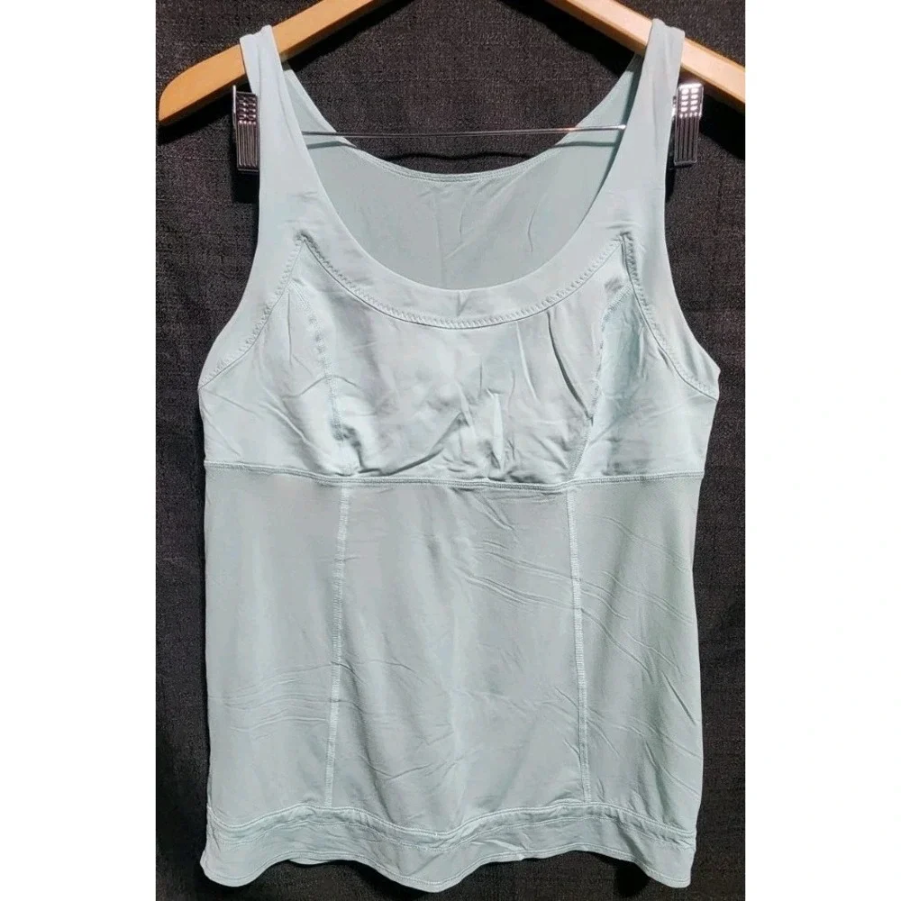 Lululemon Run Ta Ta Topper Tank Blue Aquamarine Drawstring Hem Cinch Waist Sz 12